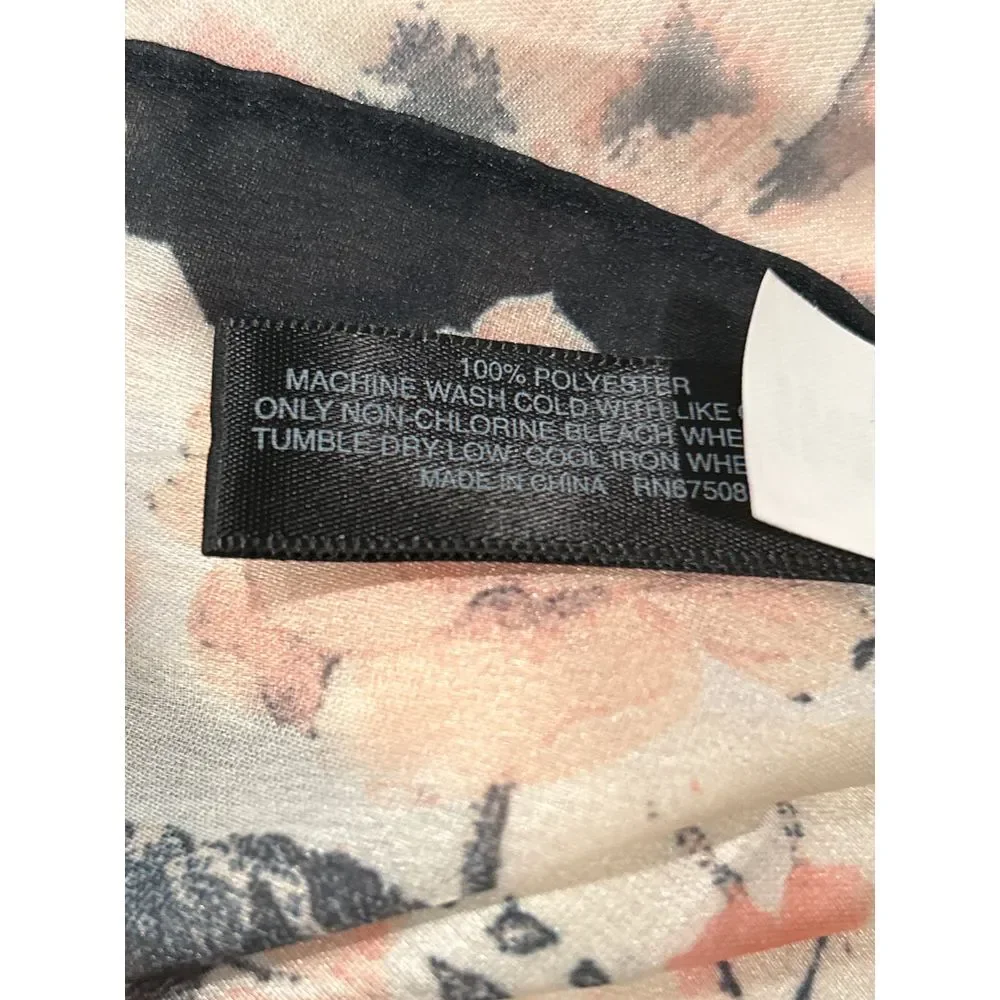 INC Multi Use‎ Ivory Multi Color Butterfly Floral Square Scarf